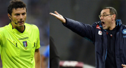 Maurizio Sarri incontra l'arbitro Damato negli spogliatoi: tra i due succede l'inaspettato