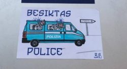 FOTO - Adesivi a Istanbul: "Besiktas shit, Besiktas police". La provocazione degli Ultras napoletani