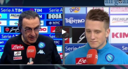Siparietto tra Zielinski e Sarri a Mediaset: "I voti mi stanno sui coglio..." [VIDEO]