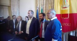 Gli azzurri del 1987 in Comune, Borriello: "Oggi è la festa della città" [FOTO]
