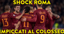 Choc Roma - Manichini di Salah, De Rossi e Nainggolan impiccati al Colosseo!