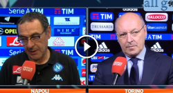 "Napoli spot per il calcio". Marotta fa i complimenti, Sarri reagisce così... [VIDEO]