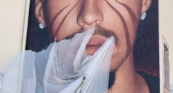 Marek e lo splendido murales di Jorit: "Fantastico! Grazie all'artista" [FOTO]