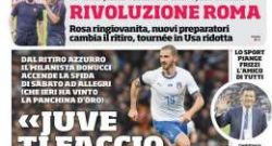 [TN] - PRIMA PAGINA - CdS apre con le parole di Bonucci: "Juve ti faccio sudare"