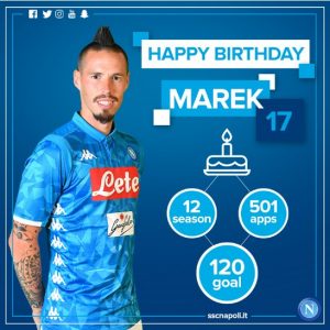 FOTO - Dal Napoli auguri speciali per Hamsik: elencati tutti i record del capitano azzurro